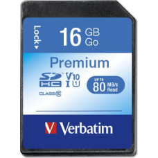 Verbatim Premium 16 GB SDHC Klasės 10