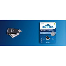 Philips FM32DA148B/00 USB atmintukas 32 GB USB A tipo 2.0 Juoda