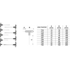 Yato KLUCZE TRZPIENIOWE TORX Z RĘKOJEŚCIĄ 9 elem. T10-T50, Z OTWOREM