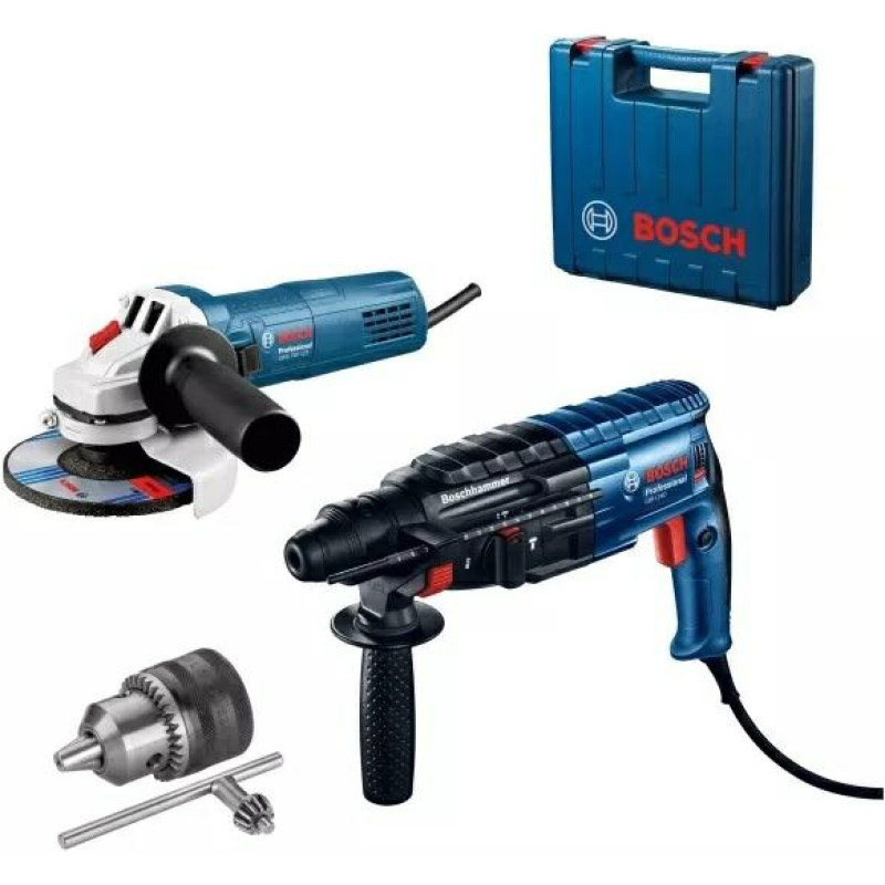 Bosch HAMMER DRILL WITH FORGING OPTION GBH 240 + ANGLE GRINDER GWS 750-125 S