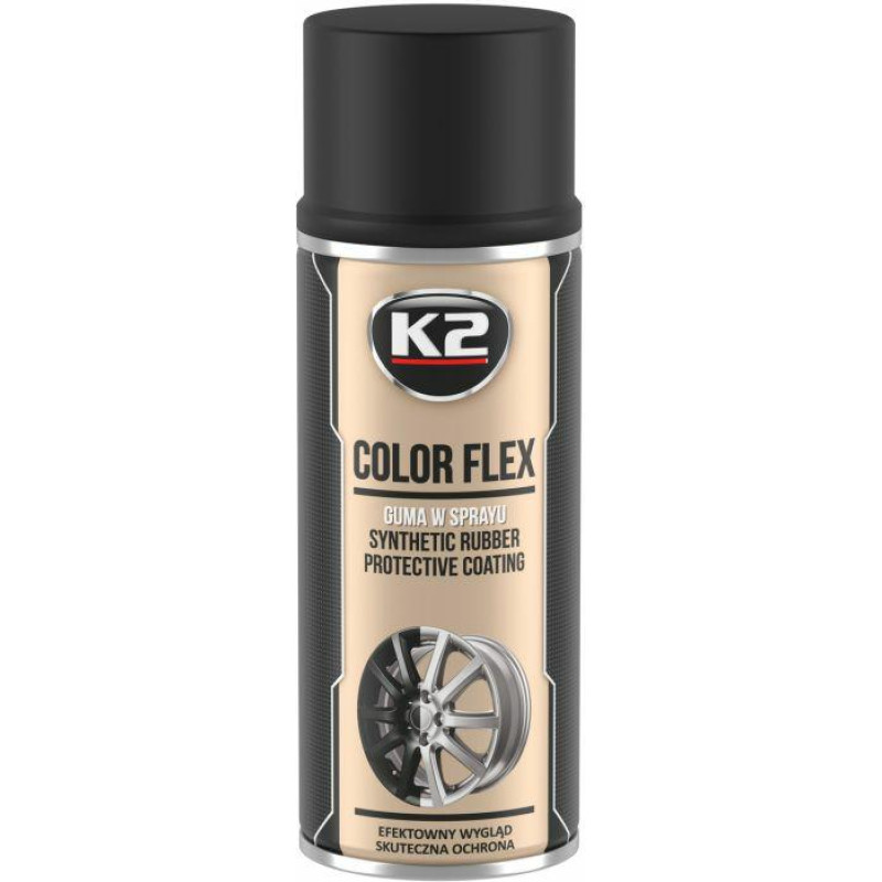 K2 COLOR FLEX GUMA W SPRAYU - CZARNY MAT 400ML