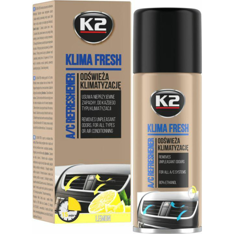 K2 ODŚWIEŻACZ KLIMA FRESH LEMON 150 ML