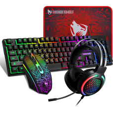 Extralink Gaming Set TF400 4in1 | Set of keyboard + mouse + pad + headphones | LED backlight