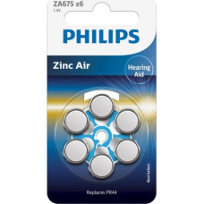 Philips 1x6 Philips Zinc-Air PR44 / 675 Hörgeräte Batterie