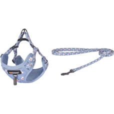 Dogness walking set leash+harness for dog (light blue)