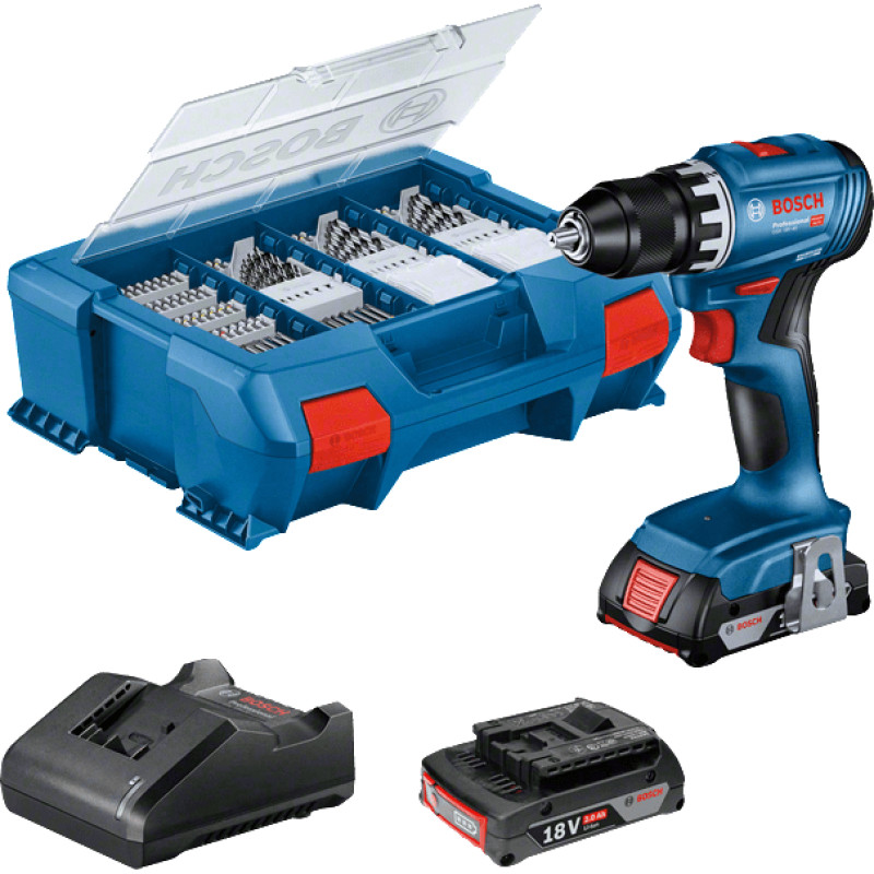 Bosch GSR 18V-45 Professional 500 RPM Beraktė 900 g Juoda, Mėlyna