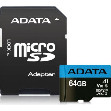 Adata CARD MICROSDHC        64GB UHS-I CL10 100/20 MB/s W/1 Adap.