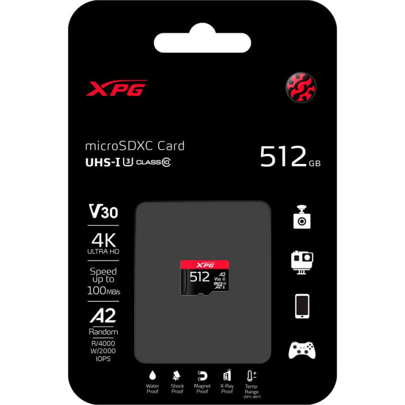 Adata microSD 512GB XPG Game UHS-I U3 - without adapter