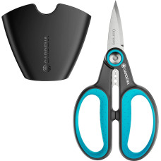 Gardena Secateurs HerbCut, set with holster (grey/turquoise, herb scissors with defoliation function)