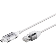 Goobay Ethernet adapter cable USB-C 3.2 Gen2 > RJ-45, Slim (white, 2 meters)