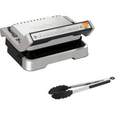 Tefal OptiGrill 2in1 GC773D, contact grill (stainless steel, 2,100 watts, with grill tongs)