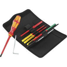 Wera professional bag VDE, 13 pieces (red/yellow, including plug-in handle, VDE interchangeable blades)