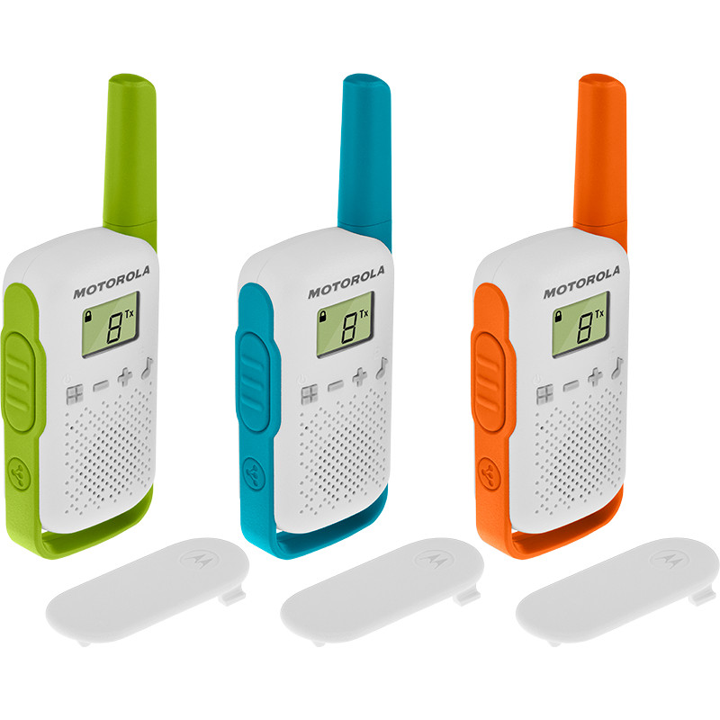 Motorola T42 abipusio radijo ryšio įrenginys 16 kanalai Mėlyna, Žalia, Oranžinė, Balta