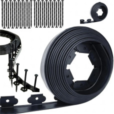 Extralink BLACK FOREST ZESTAW OBRZEŻE TRAWNIKOWE OGRODOWE 50x50x20m 30 KOŁKÓW KOTEW CZARNE - 1016