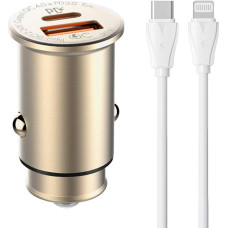 Ldnio C506Q USB, USB-C Car charger + USB-C - Lightning Cable