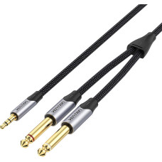 Vention Cable audio mini jack 3.5mm to 2x  6.5mm Vention BARHG 1.5m (grey)