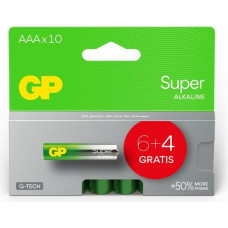 Gp Batteries 6+4 GP Super Alkaline 1,5V AAA Micro LR03    GPSUP24A997C10