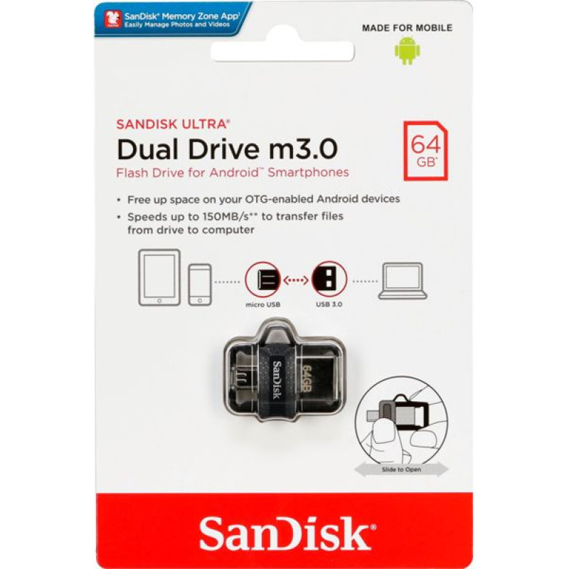 Sandisk Ultra Dual Drive    64GB m3.0 grey&silver  SDDD3-064G-G46