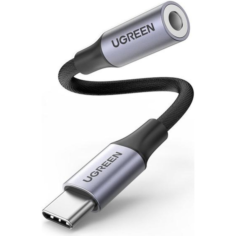 Ugreen 80154 mobiliojo telefono laidas Juoda, Pilka USB C 3.5mm