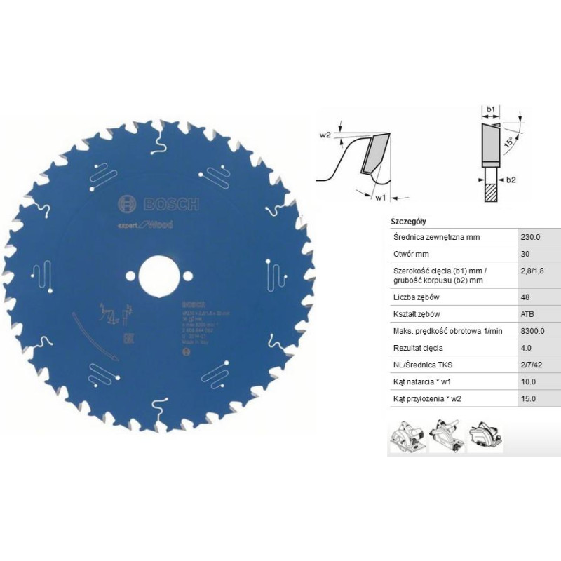 Bosch EXPERT CIRCULAR SAW FOR WOOD 230X30MM 48T