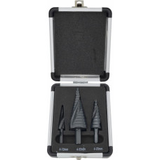 Awtools AW HSS AlCrN BLACK SPIRAL STEP DRILL BIT SET 3pcs/ 4-32mm/ PLASTIC CASE