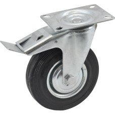 Awtools AW TROLLEY SWIVEL WHEEL WITH RUBBER TYRE & BRAKE 100mm