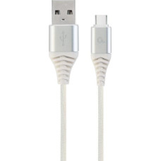 Gembird CABLE USB-C 1M SILVER/WHITE/CC-USB2B-AMCM-1M-BW2 GEMBIRD