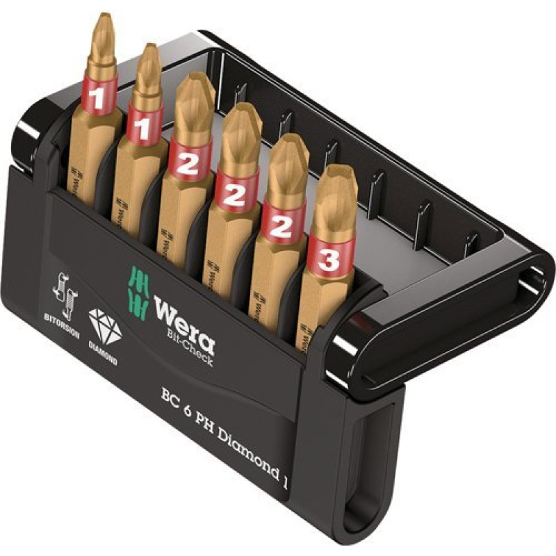 Wera bit-Check 12 Diamond 1 bit set - 12-pieces - 05057421001