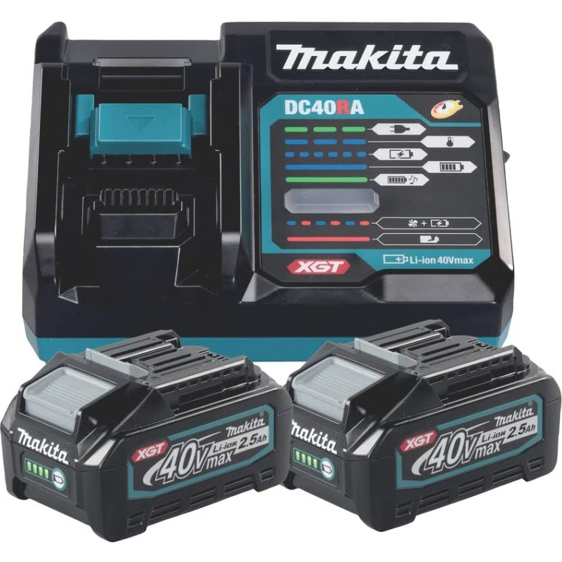 Makita Power Source Kit Li 40V 2.5Ah, charger (black/blue, 2x battery BL4025, 1x quick charger DC40RA)