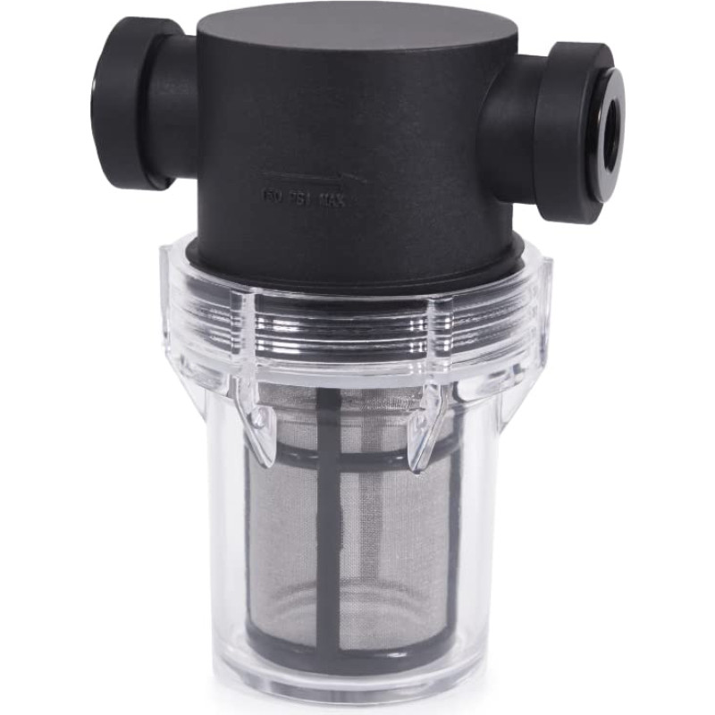 Alphacool ES Big Inline particle filter 2x G1/4 IG/IG (black/transparent, for the coolant circuit)