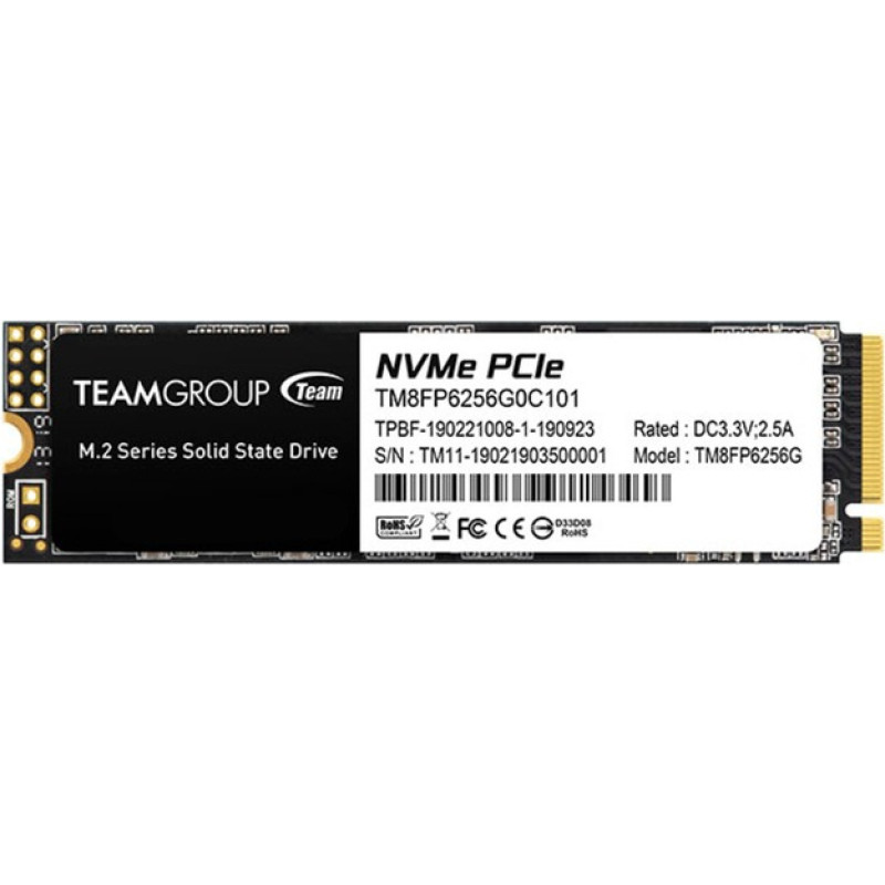 Team Group MP33 256GB, SSD (PCIe 3.0 x4, NVMe 1.3, M.2 2280)