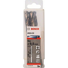 Bosch Metal twist drill HSS-Co, DIN 338,  9.5mm (5 pieces, working length 81mm)