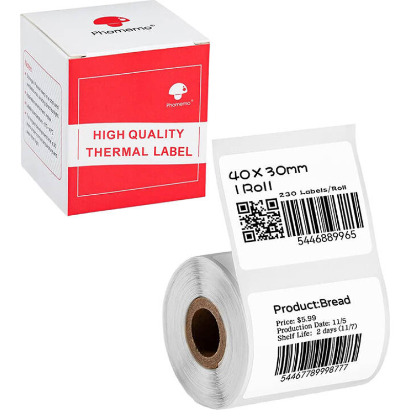 Phomemo sticker labels 30x40mm, 230 pcs. (white)