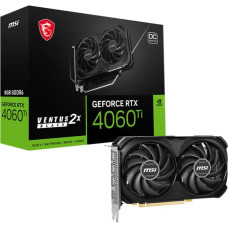 MSI Graphics Card|MSI|NVIDIA GeForce RTX 4060 Ti|8 GB|GDDR6|128 bit|PCIE 4.0 16x|Dual Slot Fansink|1xHDMI|3xDisplayPort|4060TIVENT2XBLACK8GOC