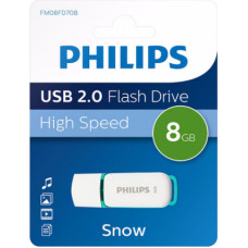 Philips FM08FD70B USB atmintukas 8 GB USB A tipo 2.0 Turkis, Balta