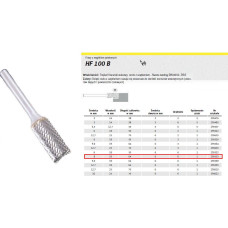 Klingspor FREZ DO METALU HF 100 B FI=8,0x19mm TRZPIEŃ 6mm TYP ZYAS, WALCOWY