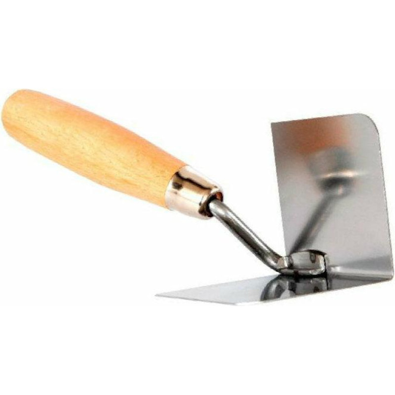 Awtools AW STAINLESS STEEL PLASTERING CORNER TROWEL 60x80mm/ WOODEN HANDLE