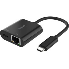 Belkin Connect USB-C Ethernet Adapter 100W PD black INC019btBK