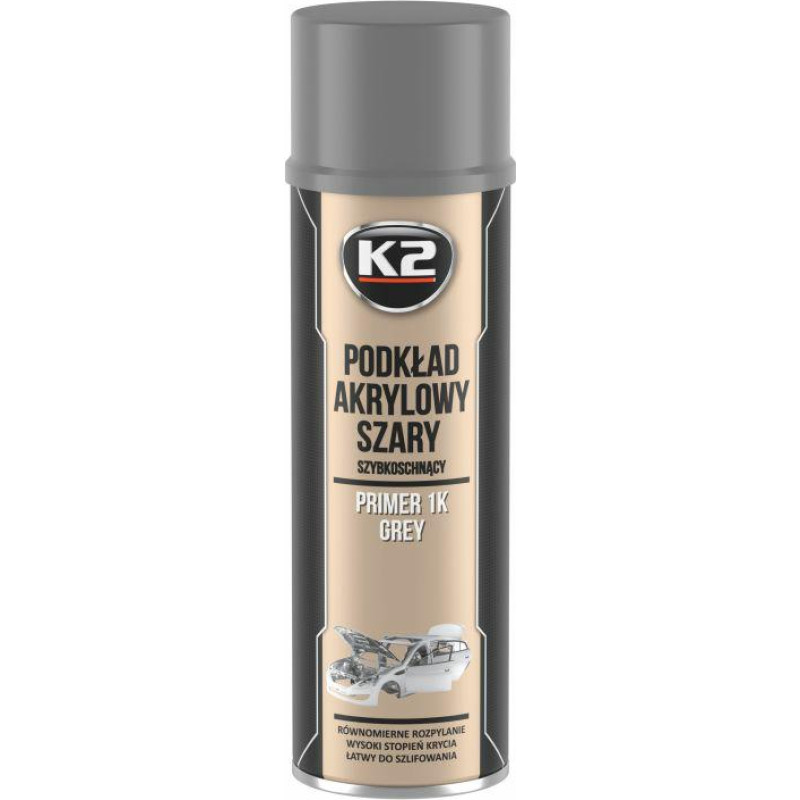 K2 PODKŁAD ANTYKOROZYJNY JEDNOSKŁADNIKOWY SZARY SPRAY 500ML