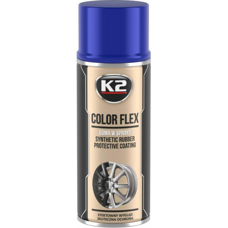 K2 SYNTETYCZNA POWŁOKA GUMOWA W SPRAYU. COLOR FLEX GUMA W SPRAYU - NIEBIESKA 400ML