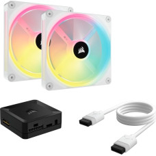 Corsair iCUE LINK QX140 RGB 140mm PWM Fan Case Fan (White, Starter Kit)