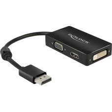 Delock Adapter Displayport - VGA/HDMI/DVI-D Black