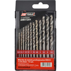 Awtools AW HSS-G WHITE TWIST DRILL BIT SET 13pcs /1.5-6.5mm/