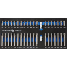 Hogert KOŃCÓWKI HEX/ TORX/ SPLINE 40cz. / WKŁAD EVA