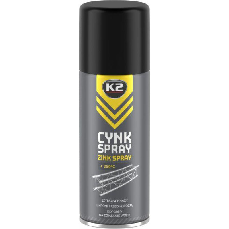 K2 ZABEZPIECZA KONSTRUKCJE STALOWE PRZED KOROZJĄ WYSOKOTEMPERATUROWY CYNK SPRAY 400ML