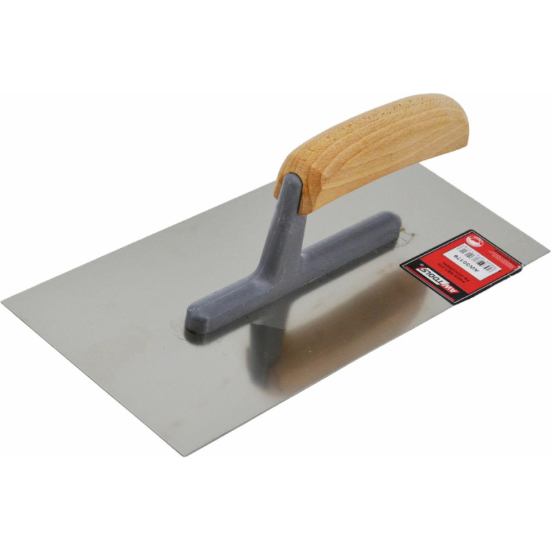 Awtools AW STAINLESS STEEL PLASTERING TROWEL 270mm/ WOODEN HANDLE & NYLON SHANK