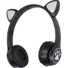 Extralink Kids Cat-Ear Wireless Headphones Black | Wireless Headphones | Bluetooth 5.0, RGB Lighting