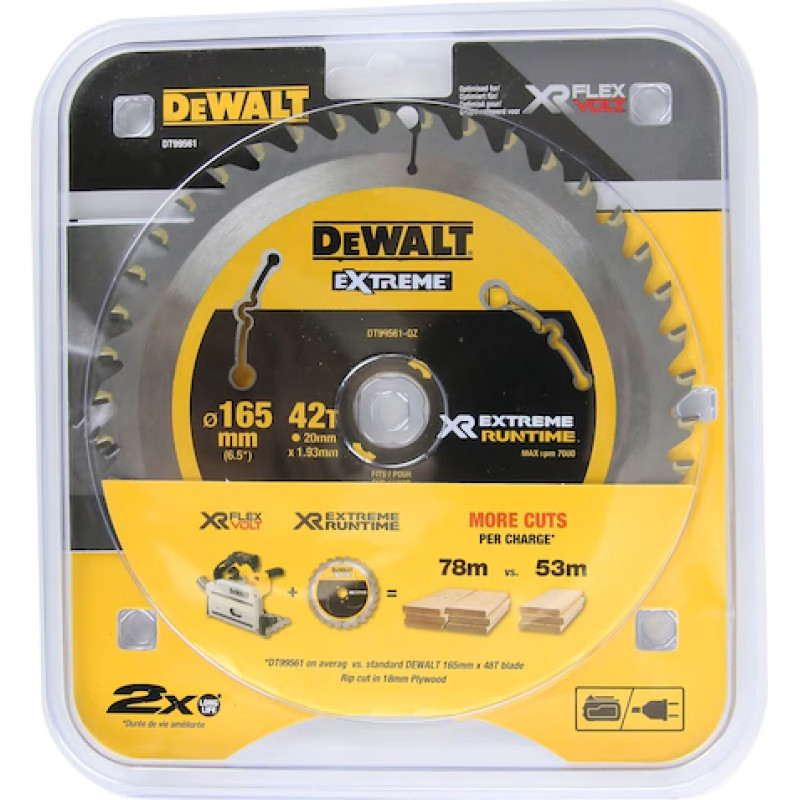 Dewalt PIŁA TARCZ.165x20mmx40z EXTREME RUNTIME