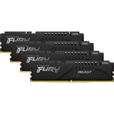 Kingston FURY DDR5 - 128GB -5200 - CL - 40 (4x 32 GB) Quad-Kit, RAM (black, KF552C40BBK4-128, Fury Beast, INTEL XMP)