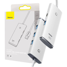 Baseus Lite Series Hub 4in1 USB to 4x USB 3.0, 25cm (White)